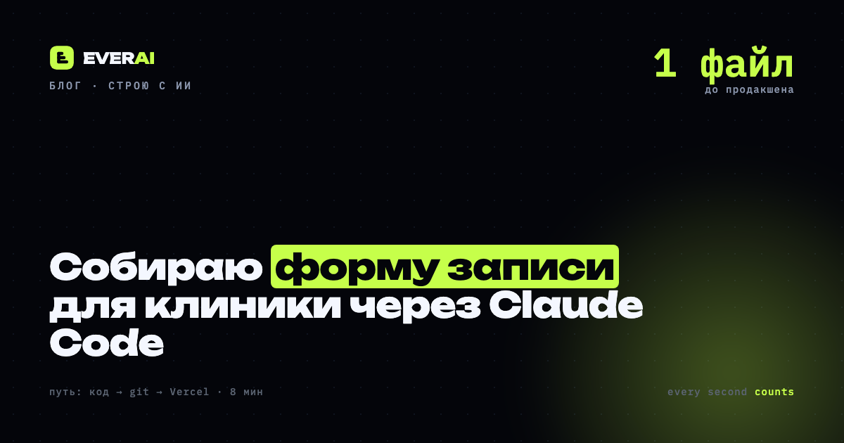 Как собрать форму записи для клиники через Claude Code